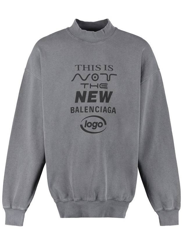 Luxury Balenciaga This Not Logo Cotton Sweatshirt Black