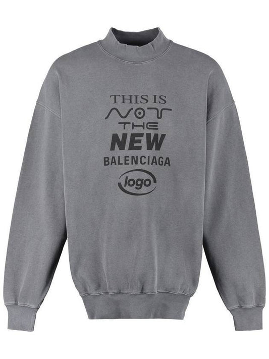 Luxury Balenciaga This Not Logo Cotton Sweatshirt Black