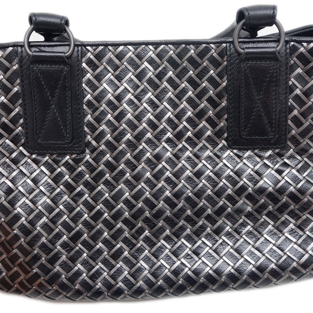 Luxury Bottega Veneta Intrecciato Leather Handbag Black