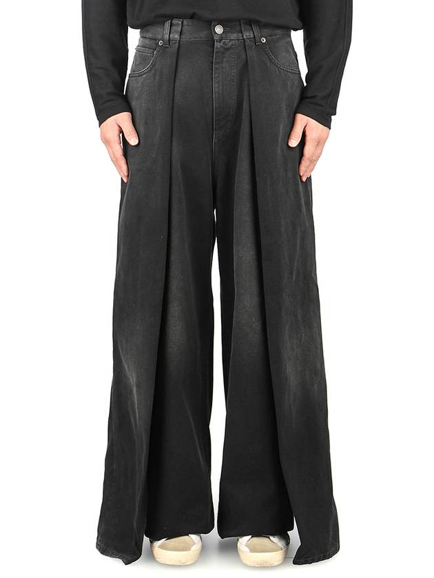 Luxury Balenciaga Double Side Jeans Black