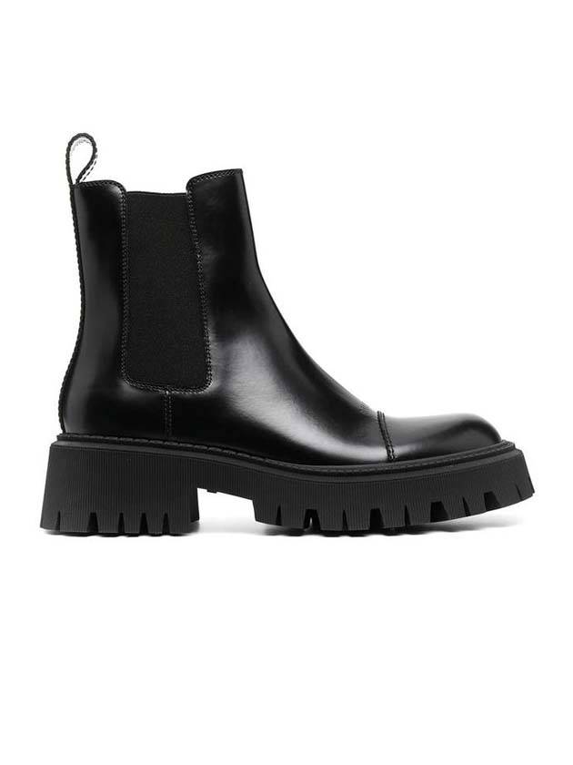 Luxury Balenciaga Tractor Leather Chelsea Boots Black
