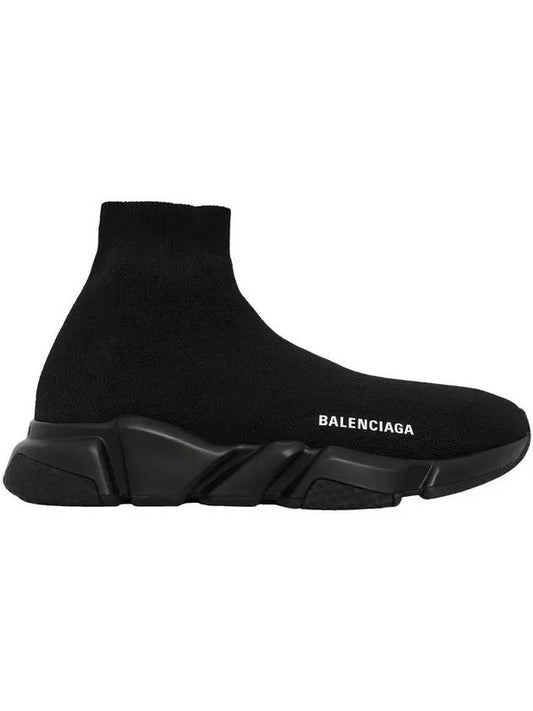 Luxury Balenciaga Men's Speed Recycle Knit High-Top Sneakers Black