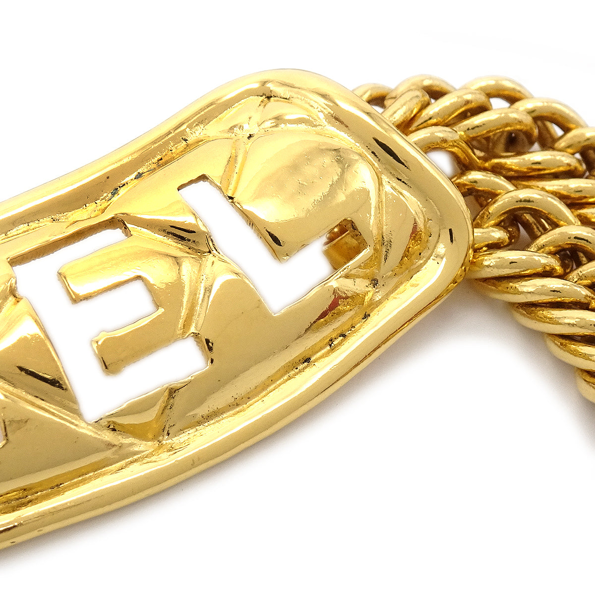 Luxury Chanel Cutout Logo Plate Choker 3795