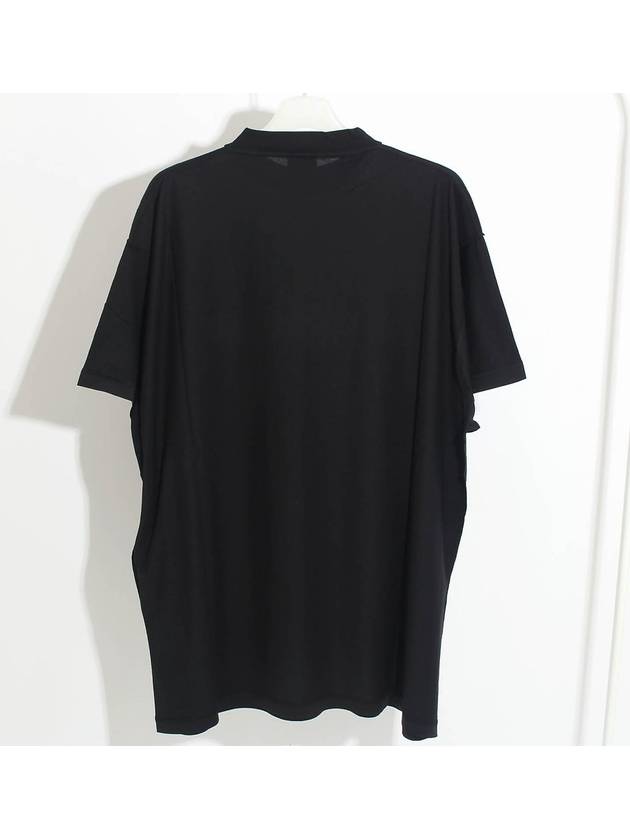 Luxury Balenciaga Logo Print Short Sleeve T-Shirt Black