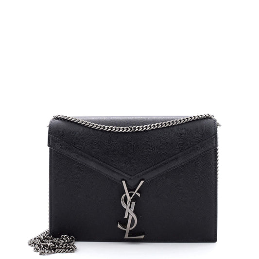 Luxury Saint Laurent Cassandra Chain Shoulder Bag Leather Small