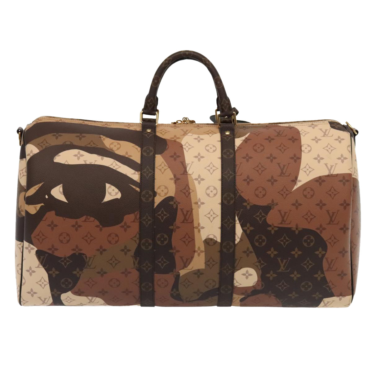 Louis Vuitton Keepall Bandouliere 55  Canvas Travel Bag ()