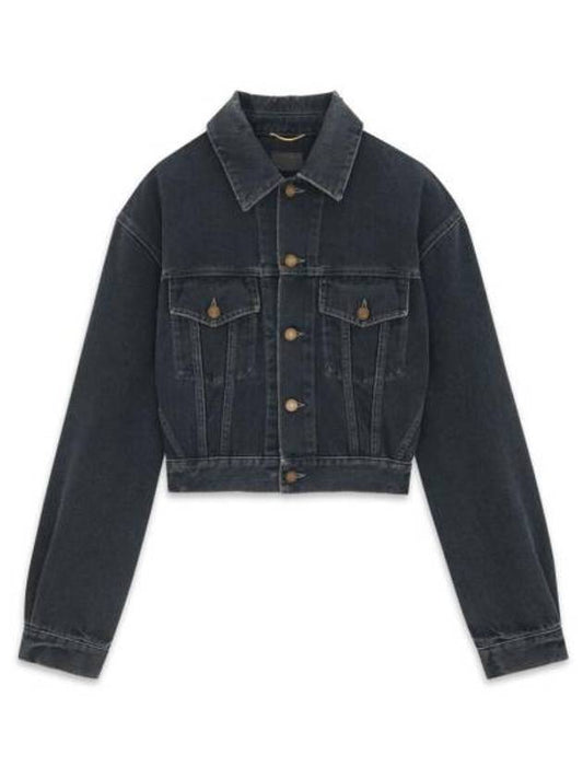 Luxury Saint Laurent Neo 80s Denim Jacket Black