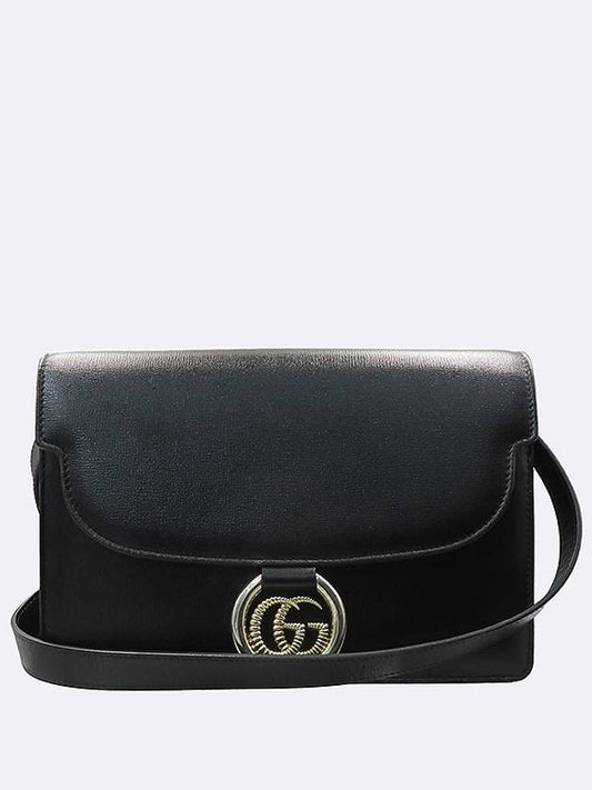Luxury Gucci Trending 2025 589474 Black color GG ring torchon small shoulder bag