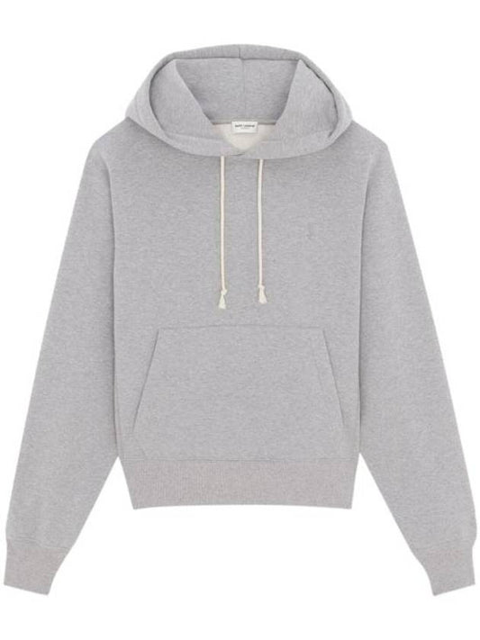 Luxury Saint Laurent Cassandre Organic Cotton Hoodie Grey