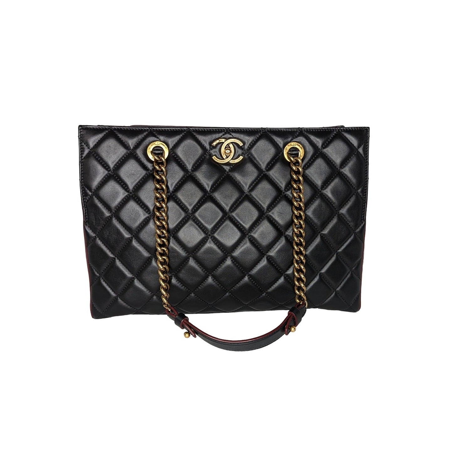 Luxury Chanel Black Quilted Calfskin Perfect Edge Tote