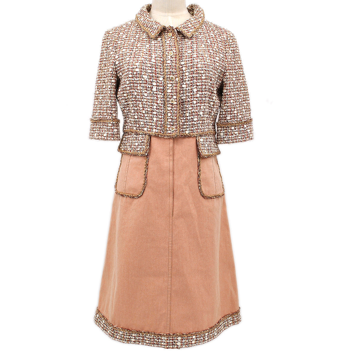 Luxury Chanel 2006 Spring panelled tweed dress #38
