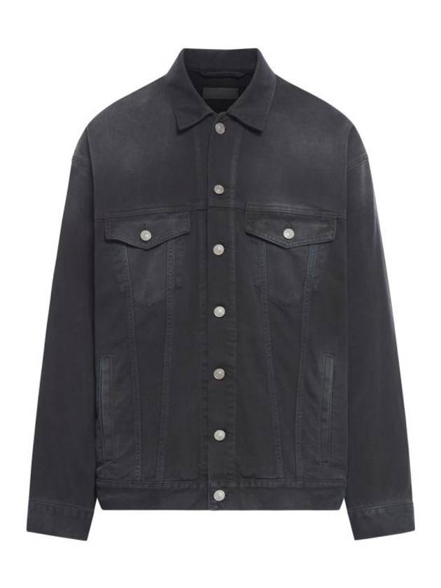 Luxury Balenciaga Sunbleached Denim Jacket Black