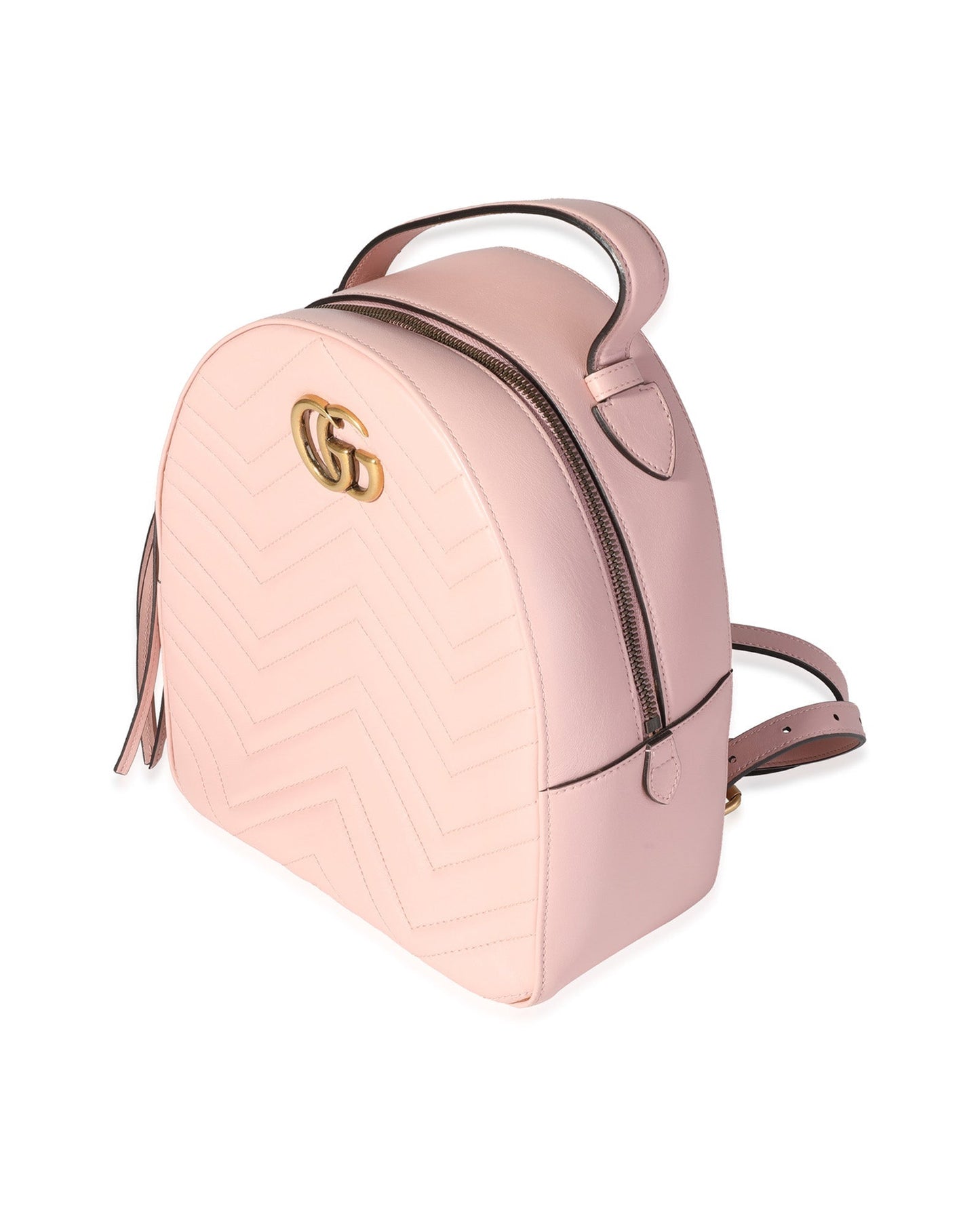 Luxury Gucci Trending 2025 Pink Matelassé Calfskin GG Marmont Dome Backpack