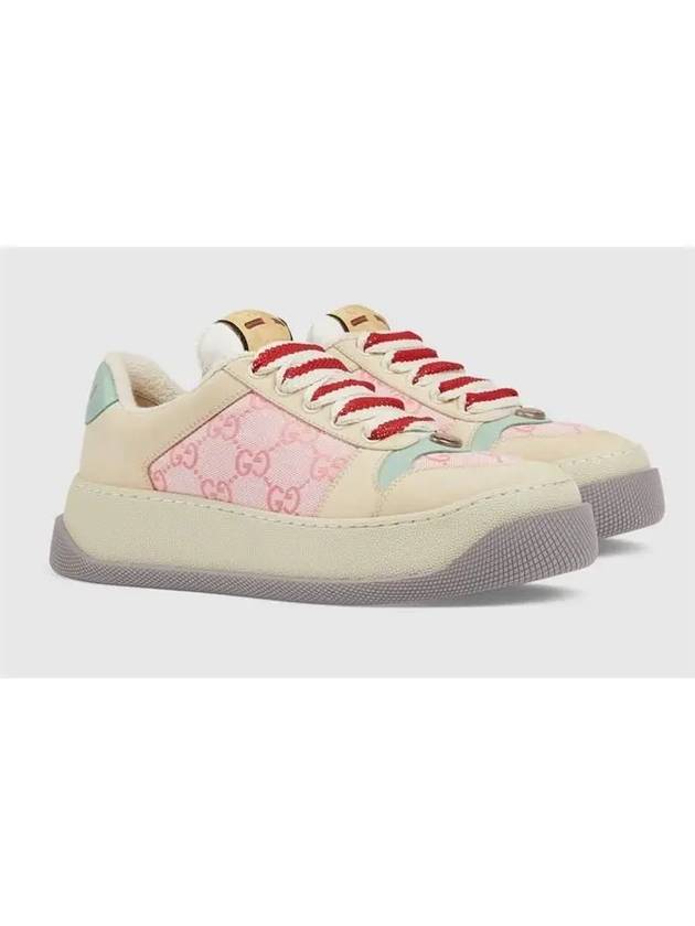 Luxury Gucci Trending 2025 Women's Screener Logo Low-Top Sneakers Pink