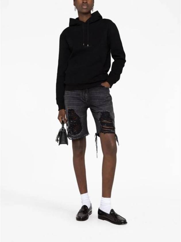 Luxury Saint Laurent Logo Hoodie Black