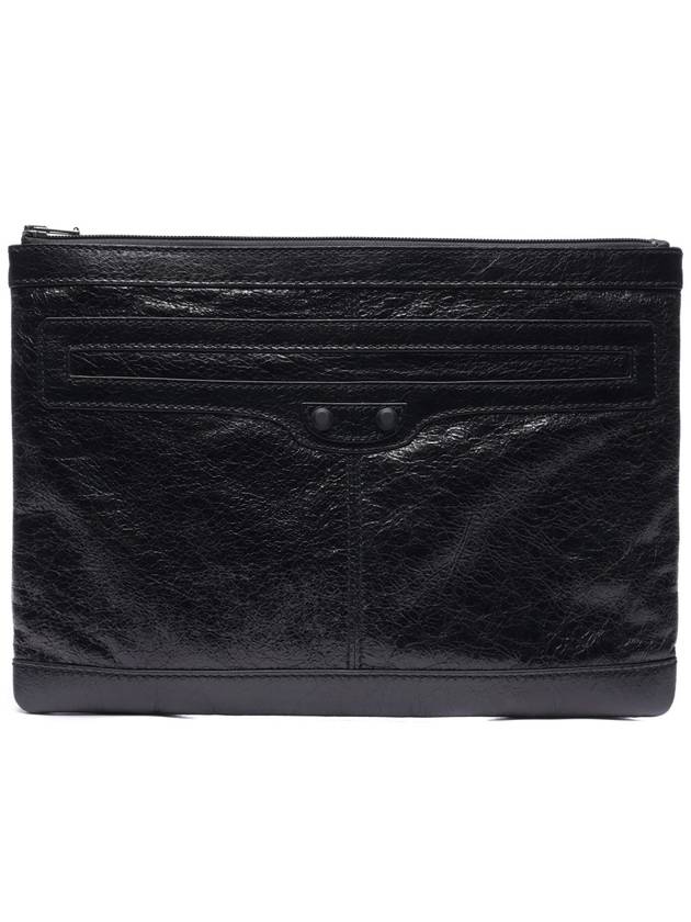 Luxury Balenciaga Classic Clip Clutch Bag Black