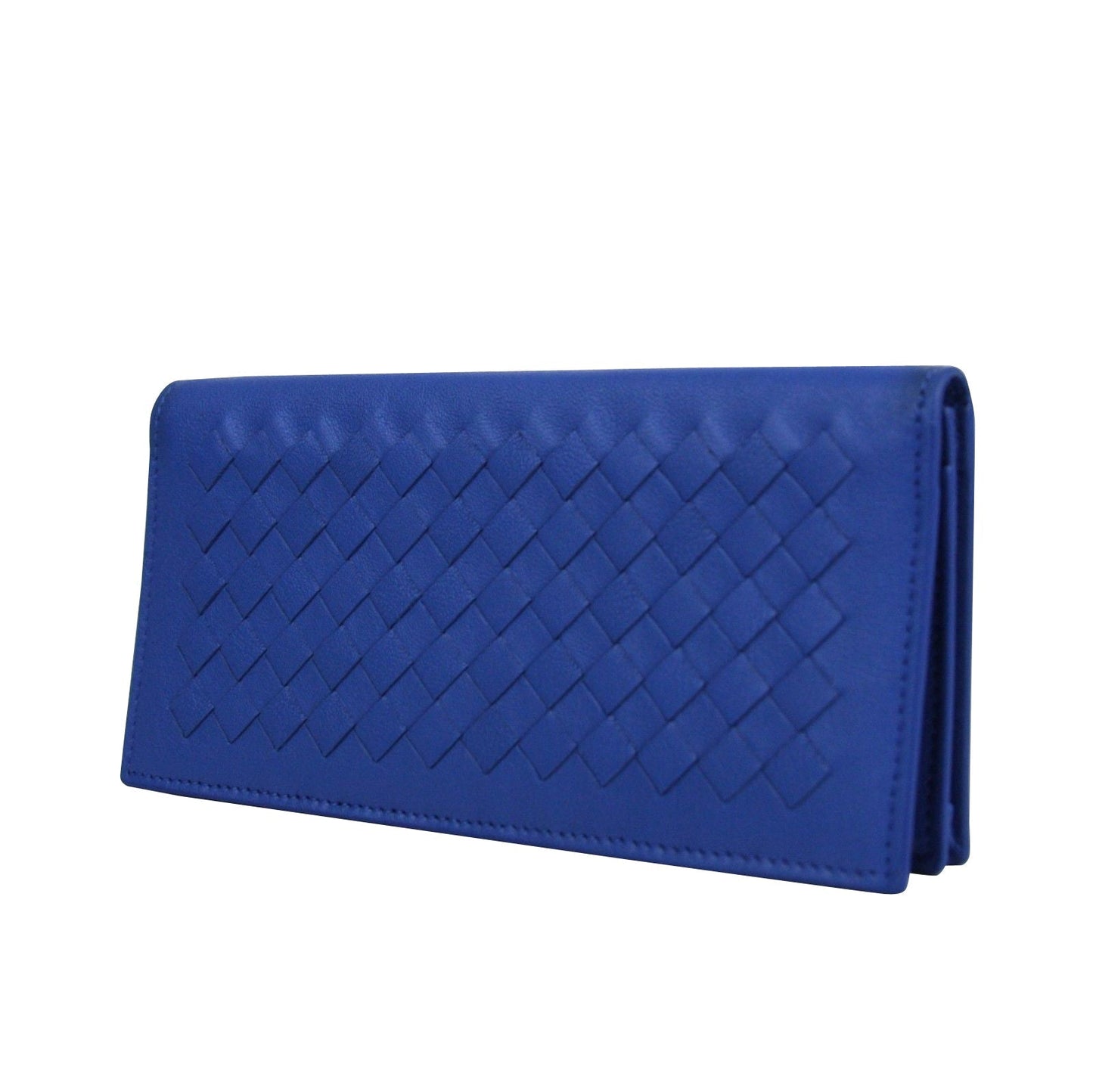 Luxury Bottega Veneta Men's Intercciaco Leather Woven Long Bifold Wallet