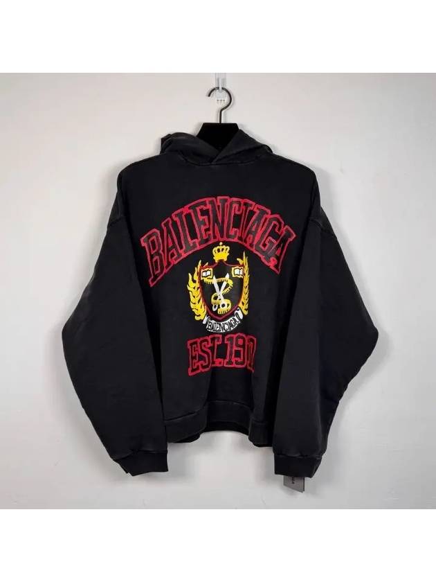 Luxury Balenciaga DIY College Medium Fit Hoodie Black