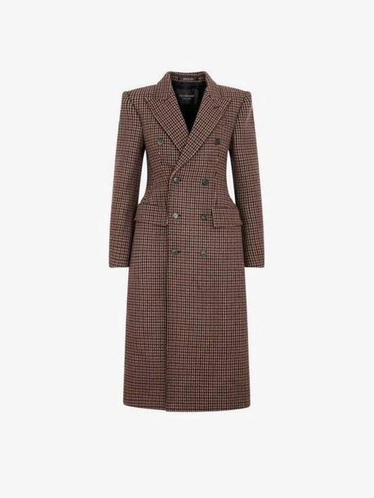 Luxury Balenciaga Wool Double Coat Brown