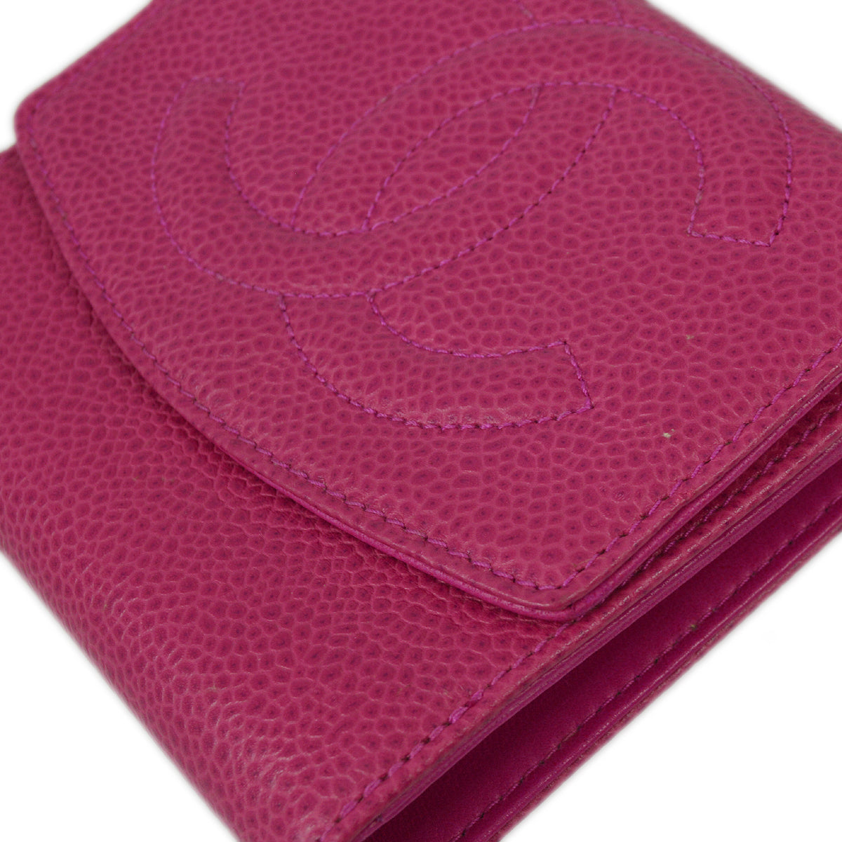 Luxury Chanel 1994-1996 Pink Caviar Timeless Bifold Wallet