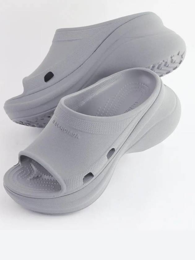 Luxury Balenciaga Pool Platform Slipper Grey