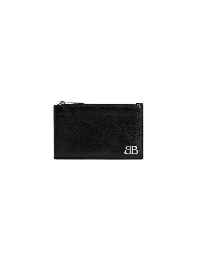 Luxury Balenciaga Monaco Long Coin Card Wallet Black