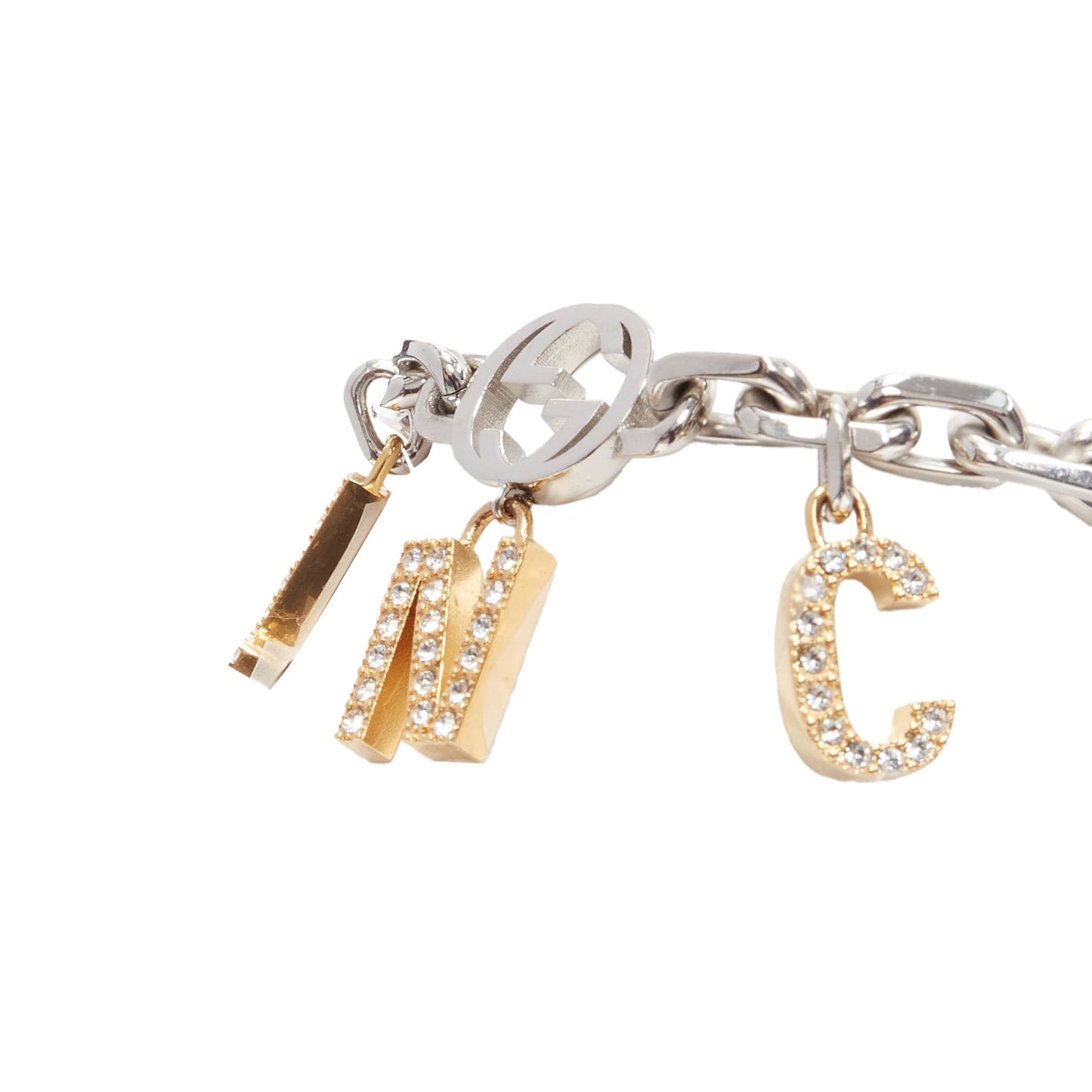 Gucci Luxury Balenciaga Hacker Project silver GG B logo charms bracelet