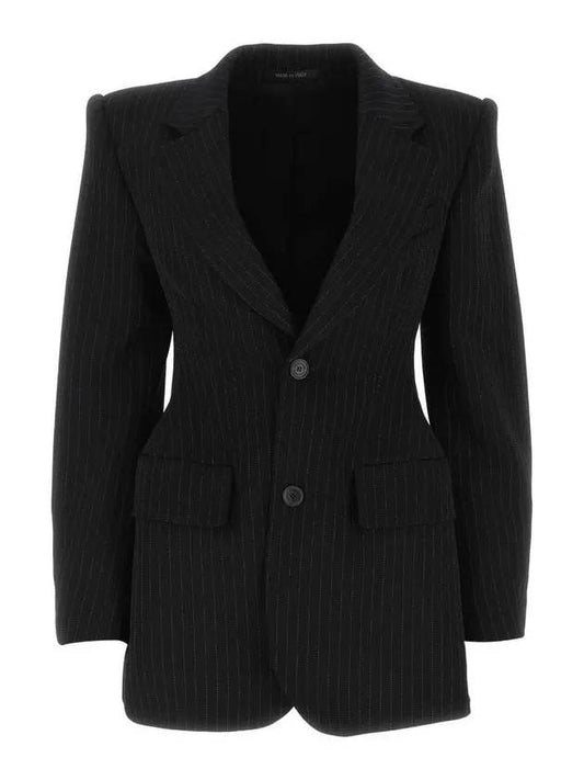 Luxury Balenciaga Women's Hourglass Blazer Jacket Black