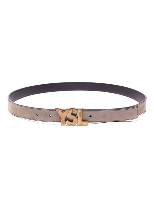 Luxury Saint Laurent YSL Logo Belt Beige