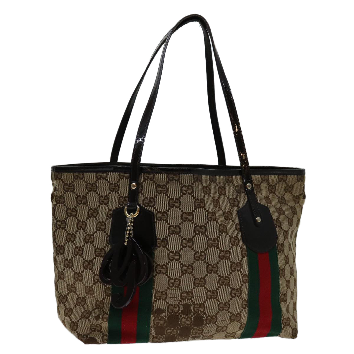 Luxury Gucci Trending 2025 GG Canvas Web Sherry Line Tote Bag Beige Red Green