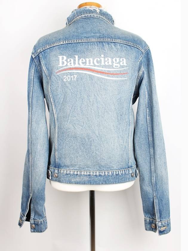Luxury Balenciaga Wave logo denim jacket 46