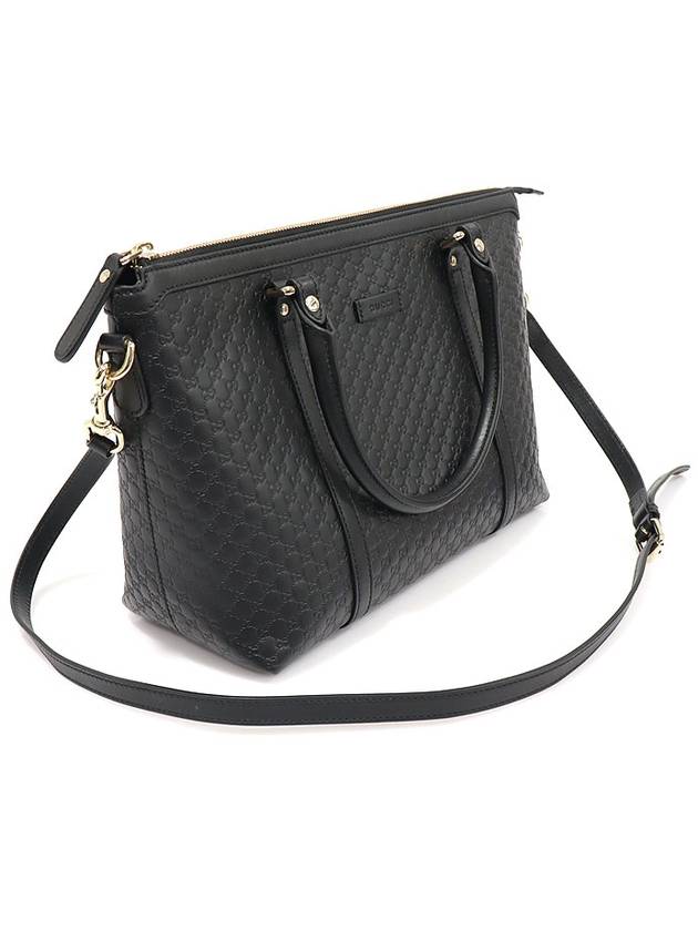Luxury Gucci Trending 2025 449656 Black Microshima Leather Tote 2WAY