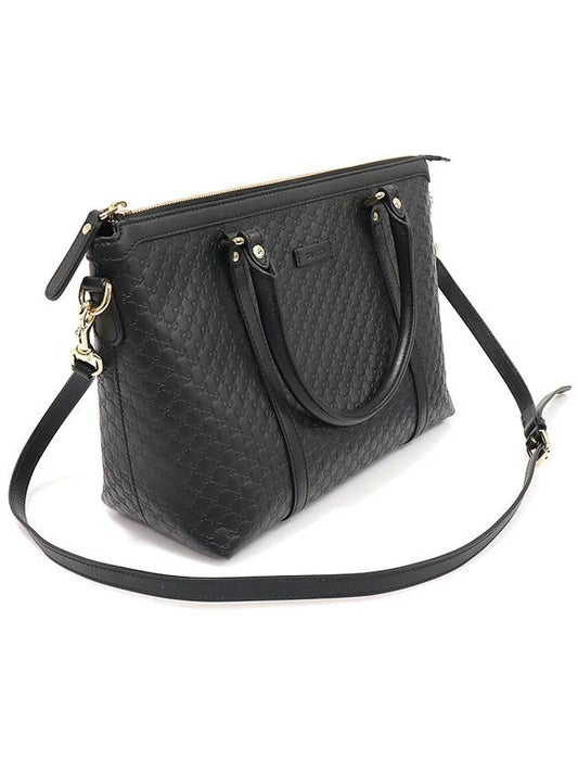 Luxury Gucci Trending 2025 449656 Black Microshima Leather Tote 2WAY