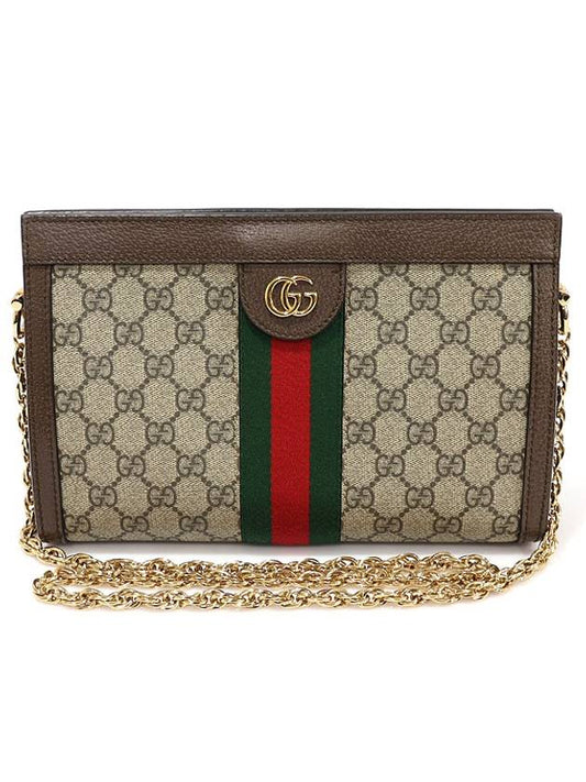 Luxury Gucci Trending 2025 503877 GG Supreme Canvas WEB Gold Ophidia Small Chain Shoulder Bag