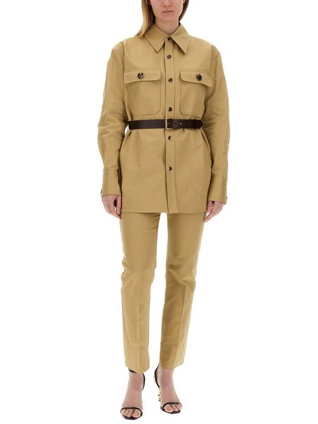 Luxury Saint Laurent Straight Pants 786680 Y1A62 2965 BEIGE
