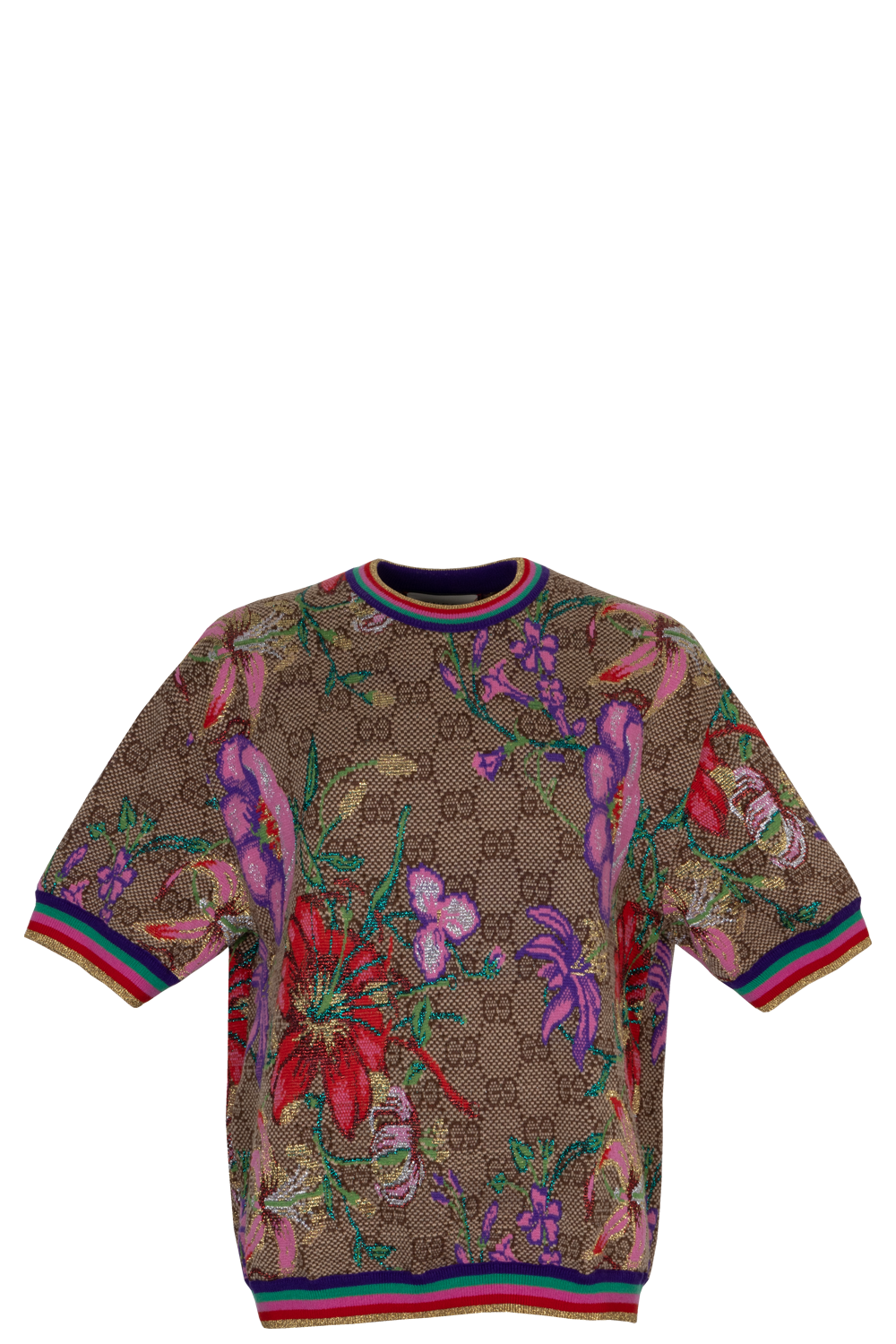 Luxury Gucci Trending 2025 Floral GG Knit Brown Multicolor
