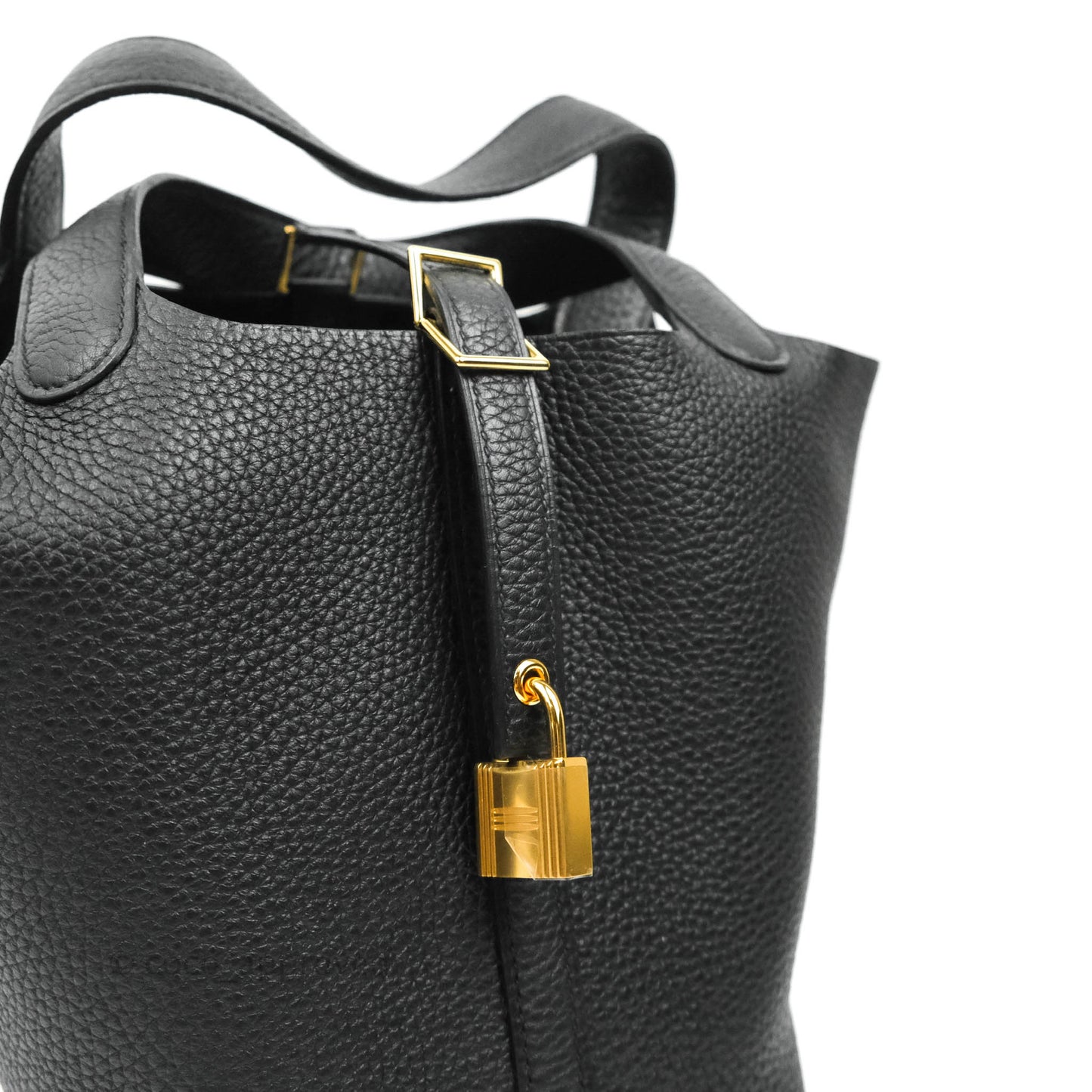 Hermès Taurillon Clemence Picotin Lock 18 PM Black Gold Hardware