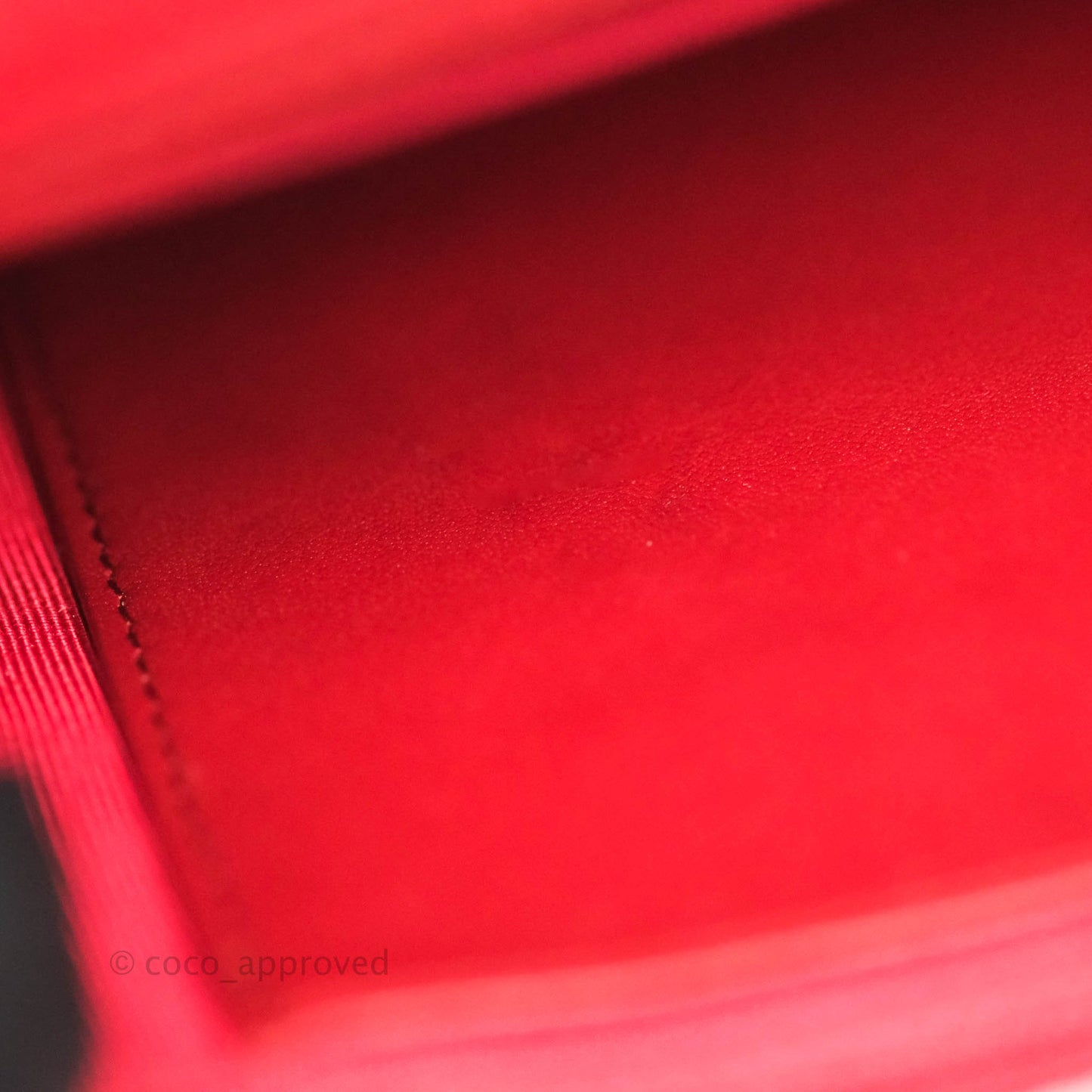 Chanel Quilted Wallet on Chain WOC Red Caviar Silver Hardware