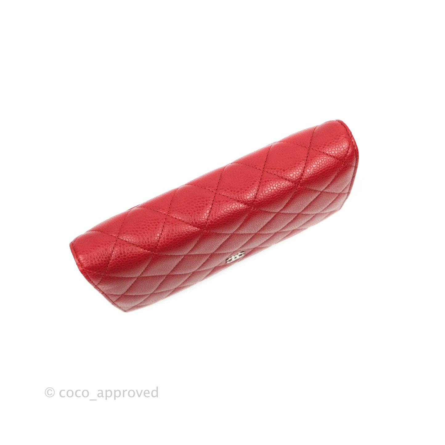Chanel Quilted Wallet on Chain WOC Red Caviar Silver Hardware