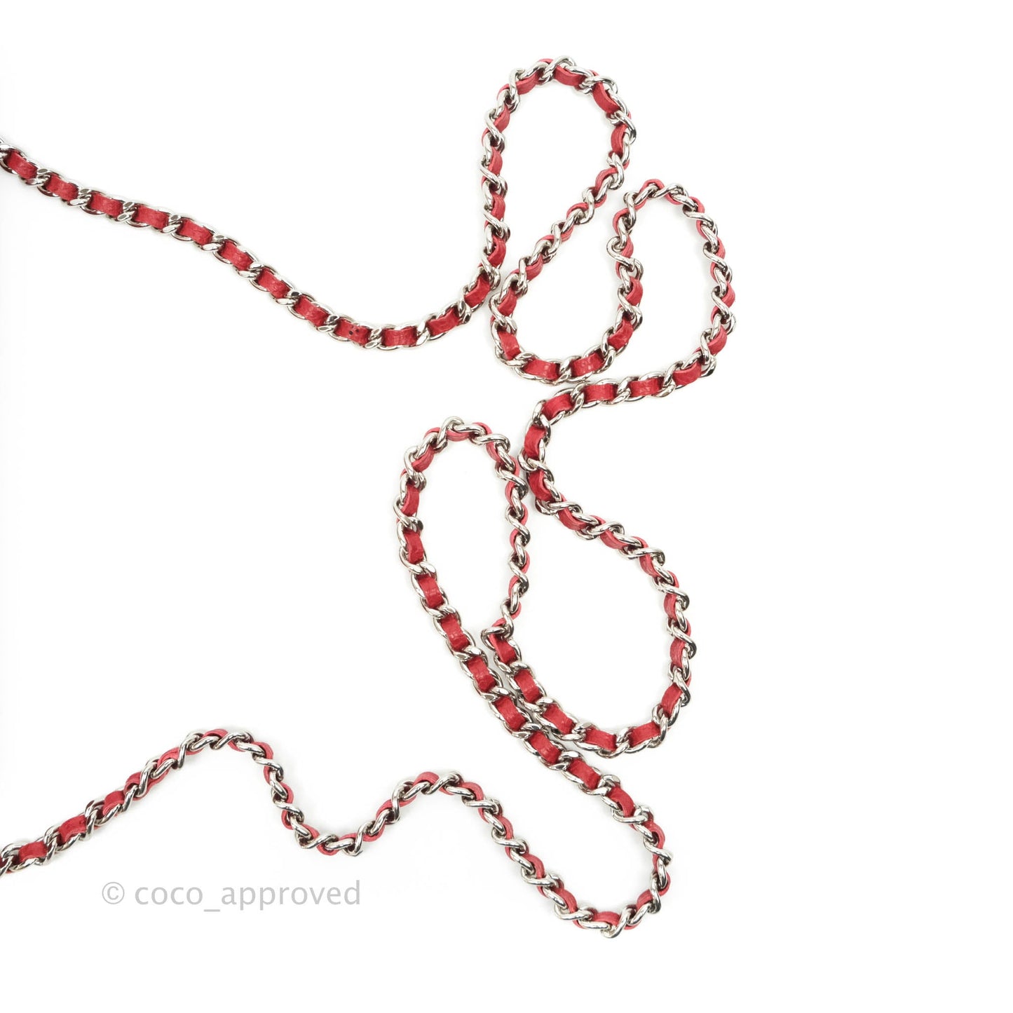 Chanel Quilted Wallet on Chain WOC Red Caviar Silver Hardware