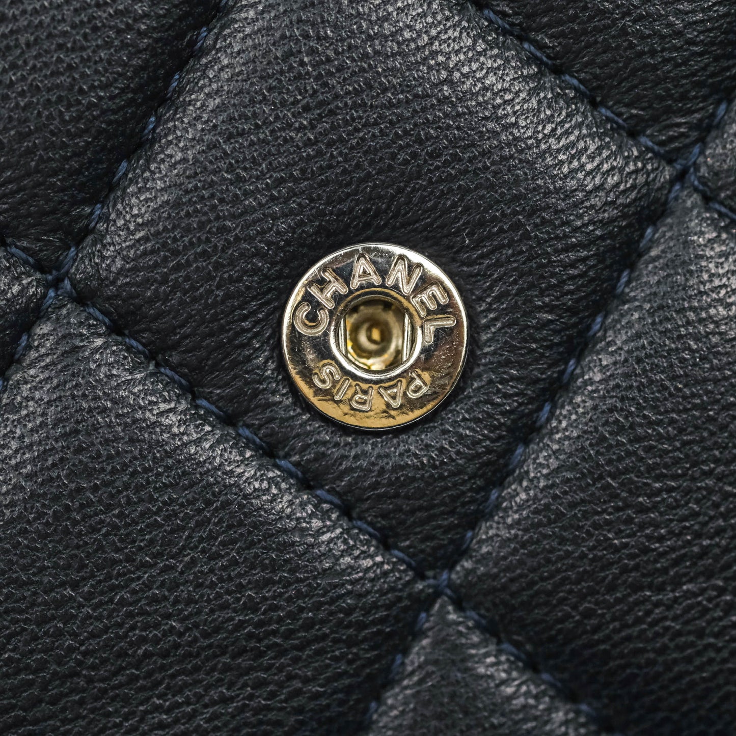 Chanel Quilted Wallet on Chain WOC Navy Lambskin Silver Hardware