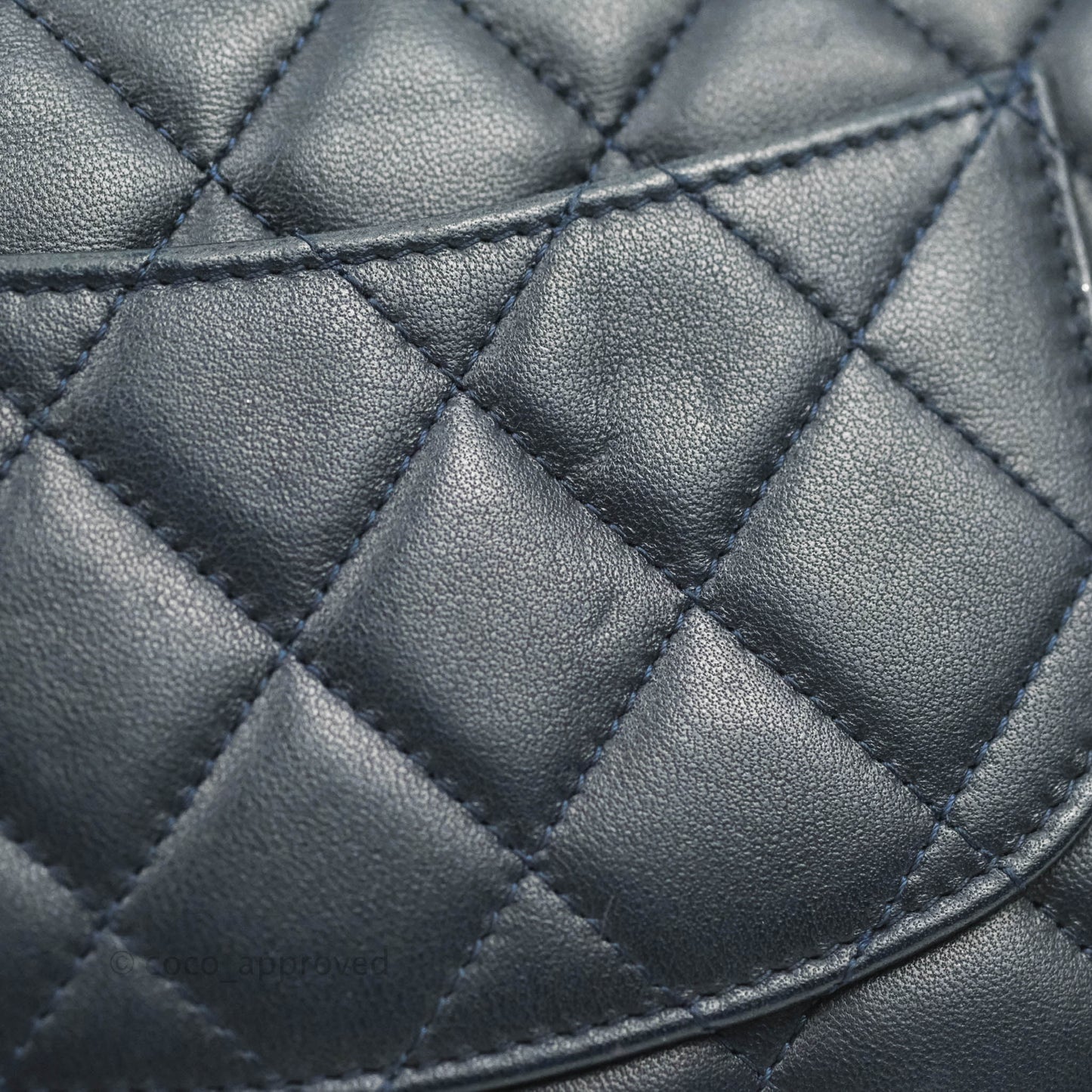 Chanel Quilted Wallet on Chain WOC Navy Lambskin Silver Hardware