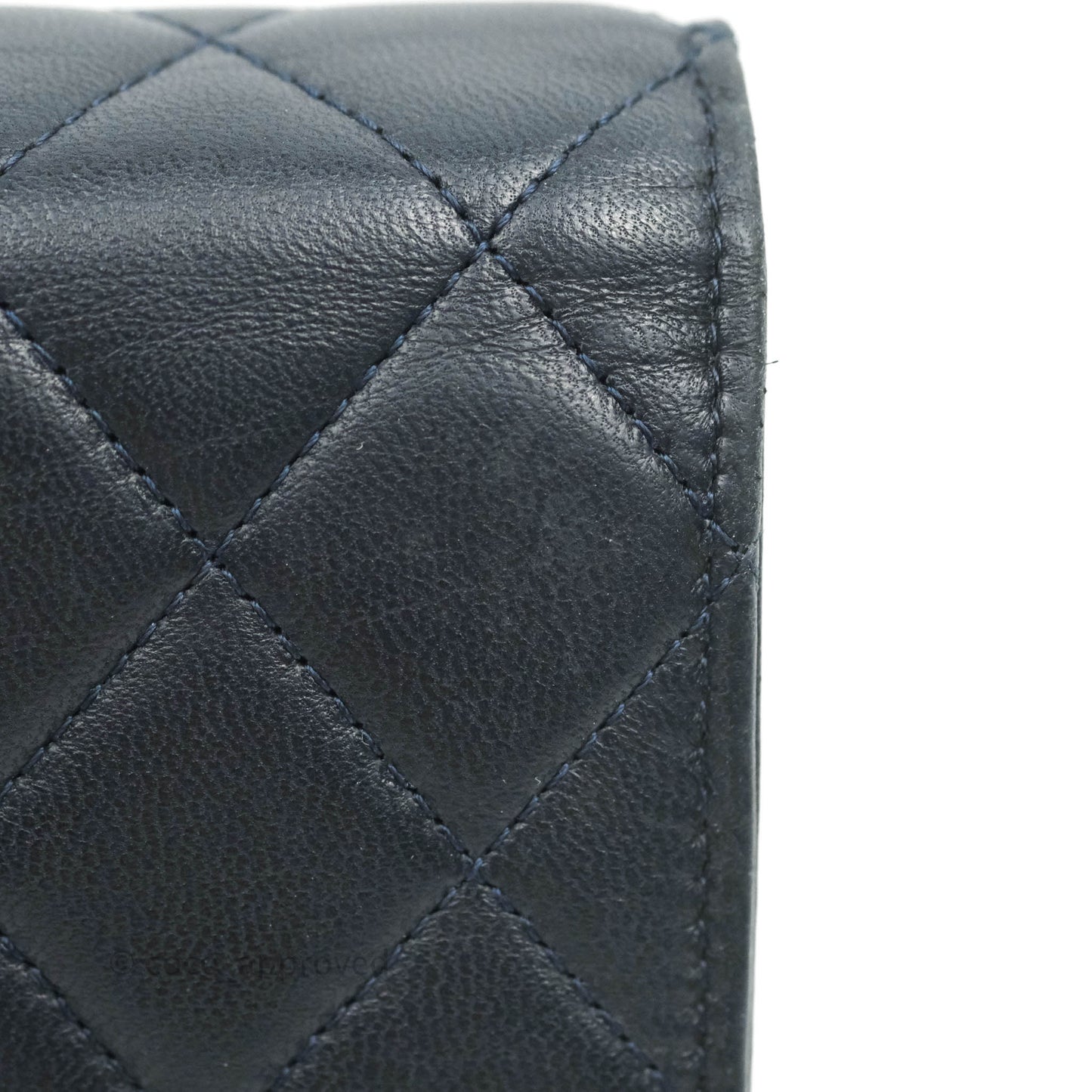 Chanel Quilted Wallet on Chain WOC Navy Lambskin Silver Hardware