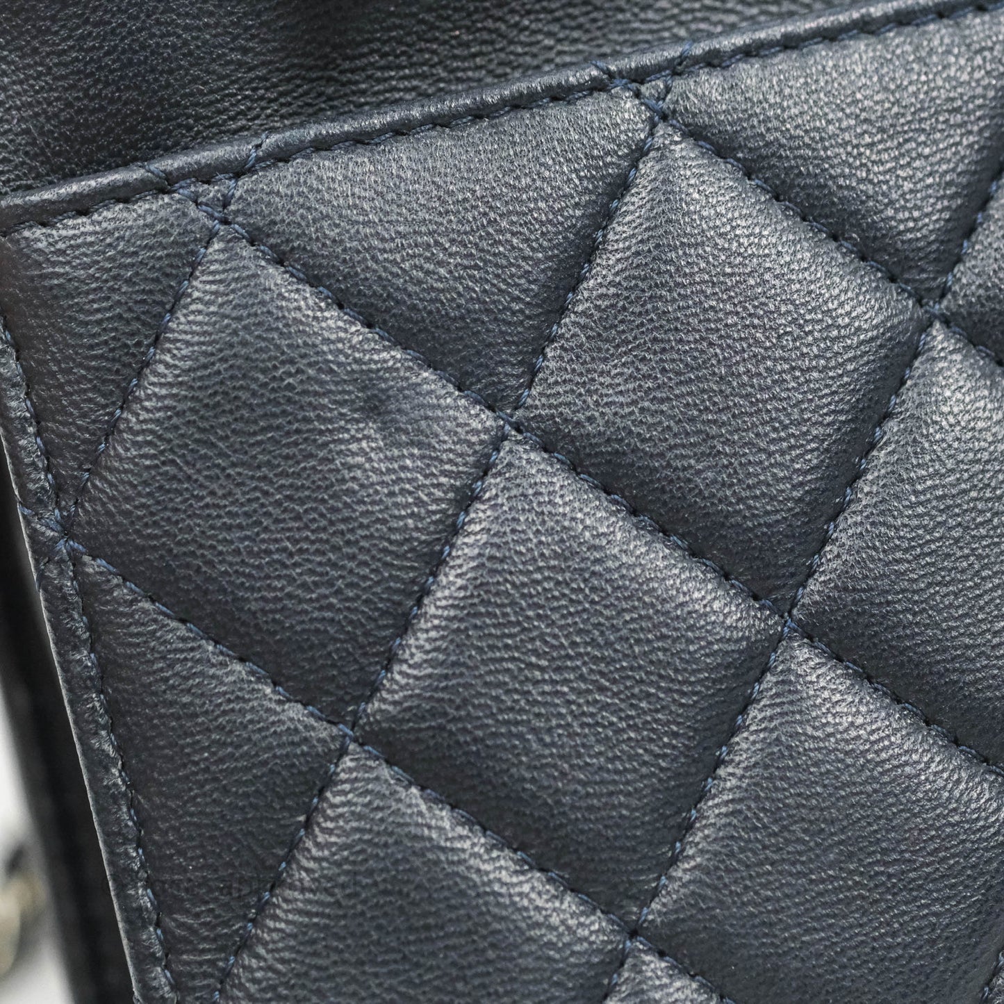 Chanel Quilted Wallet on Chain WOC Navy Lambskin Silver Hardware