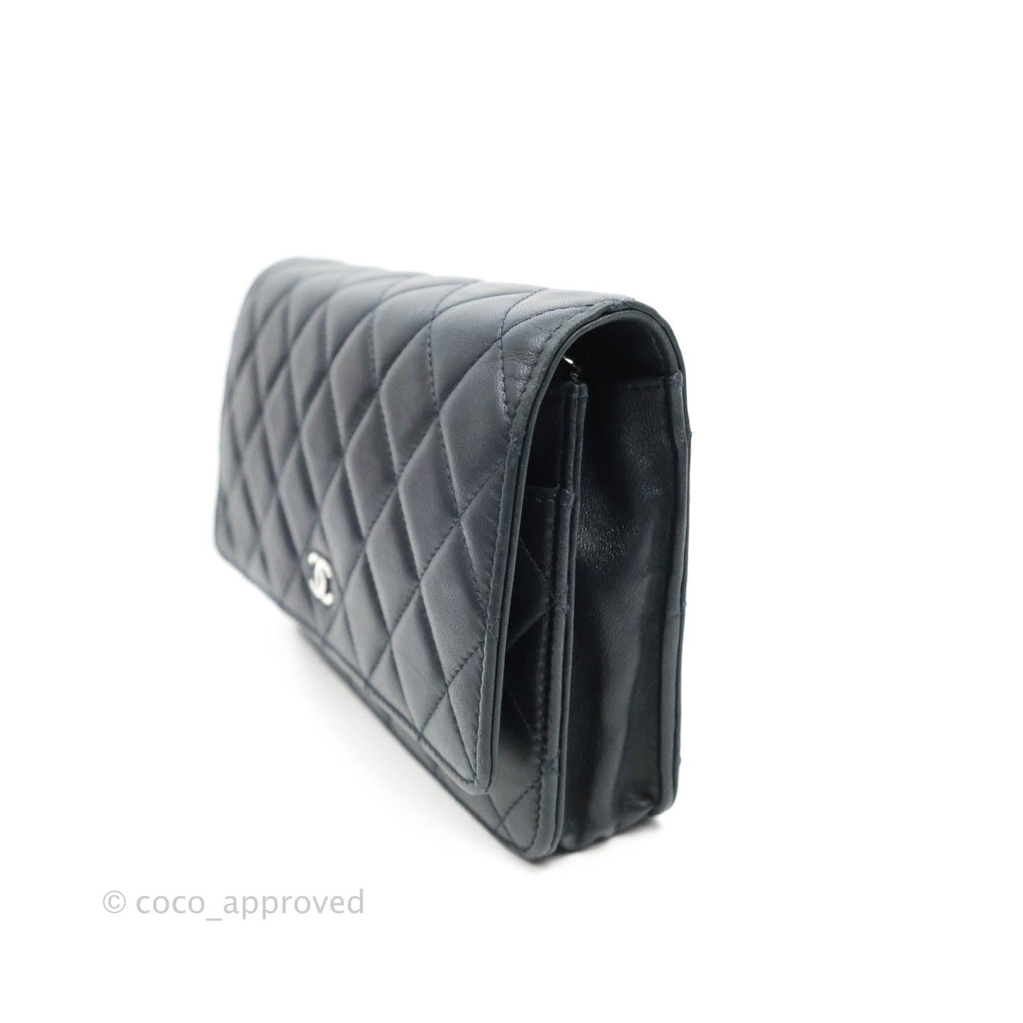 Chanel Quilted Wallet on Chain WOC Navy Lambskin Silver Hardware