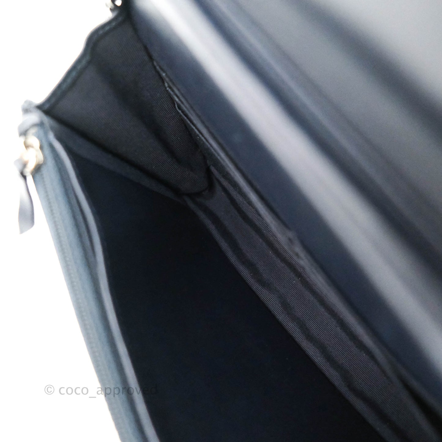 Chanel Quilted Wallet on Chain WOC Navy Lambskin Silver Hardware