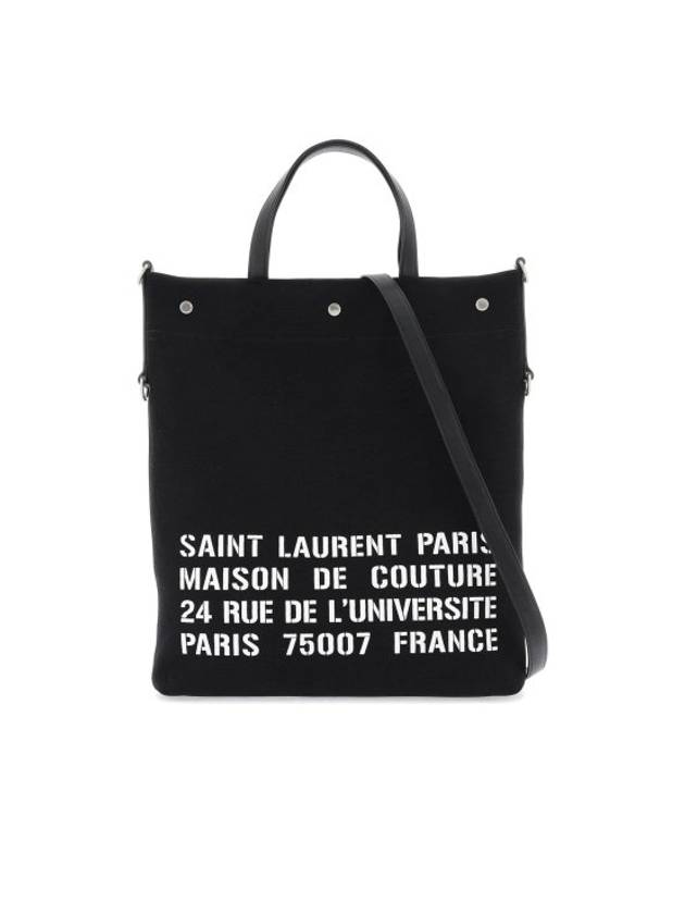 Luxury Saint Laurent North South Universite Tote Bag Black