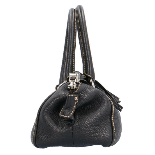Luxury Chanel Tassel Handbag Calf Black Women's