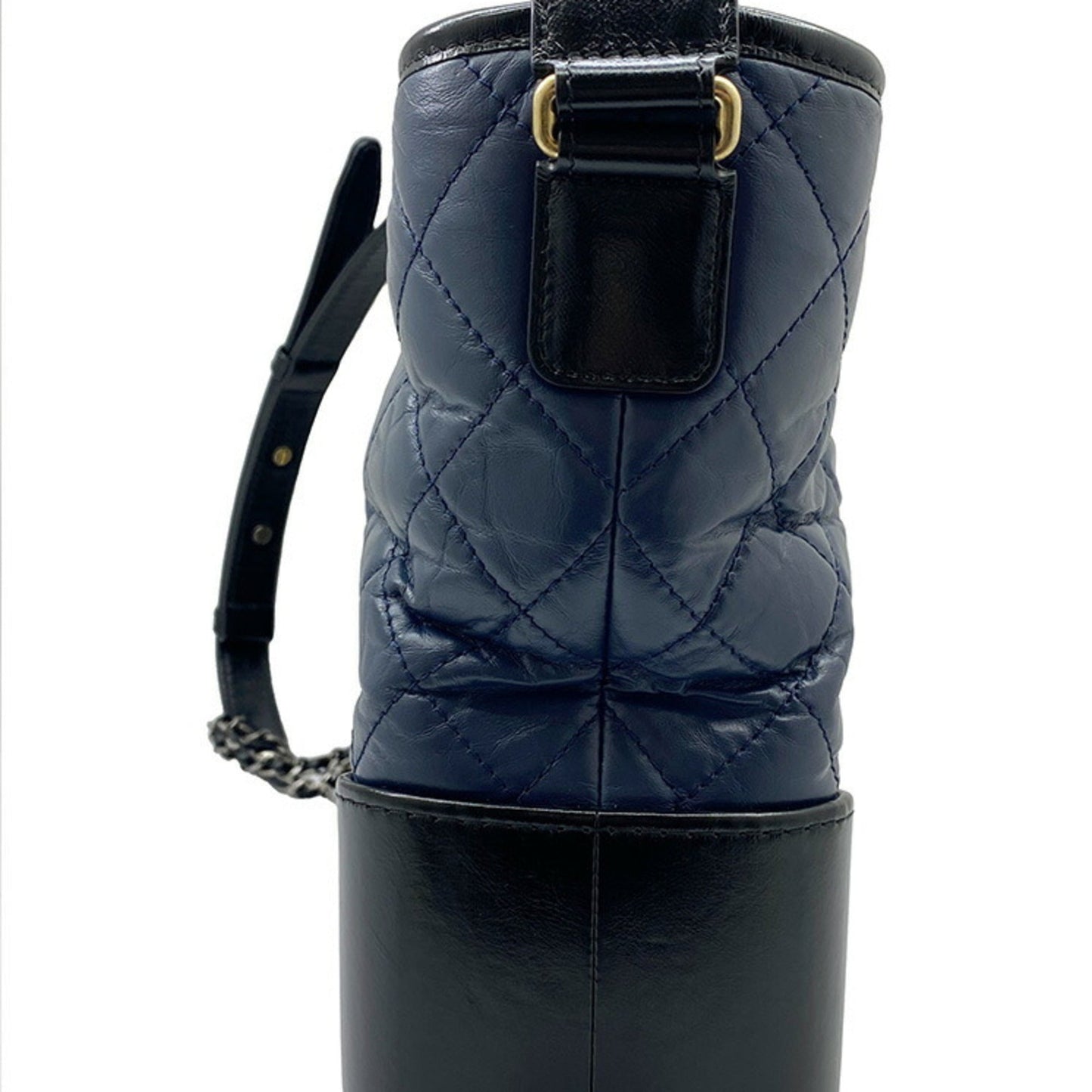 Luxury Chanel Gabriel Chain Shoulder Bag Medium Hobo Leather Navy Black Aged Calf Women Men Unisex 4WAY
