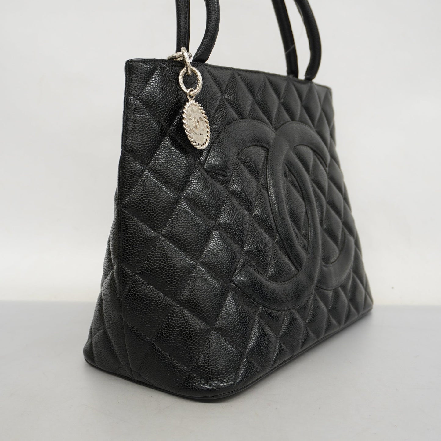 CHANELAuth  Reprint Tote Women's Caviar Leather Tote Bag Black